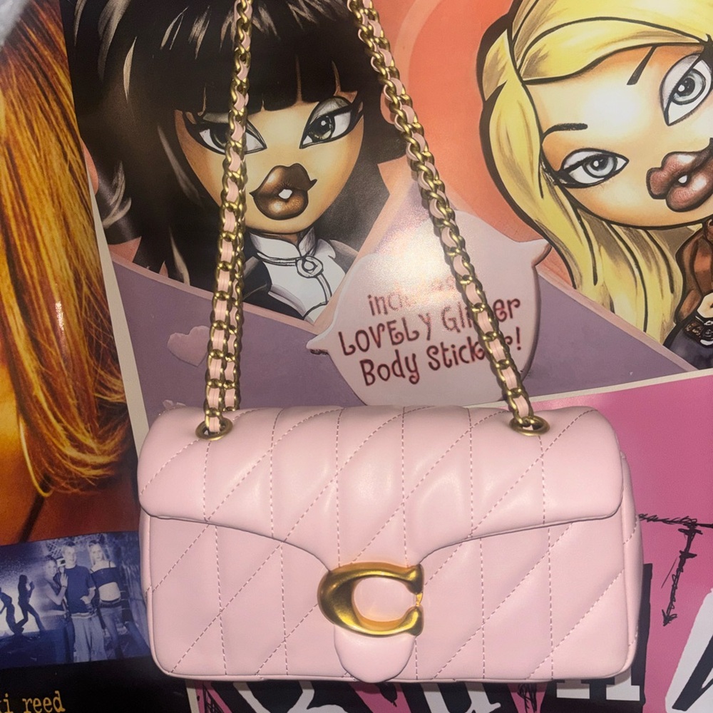 Pink Quilted Chain Shoulder Bag